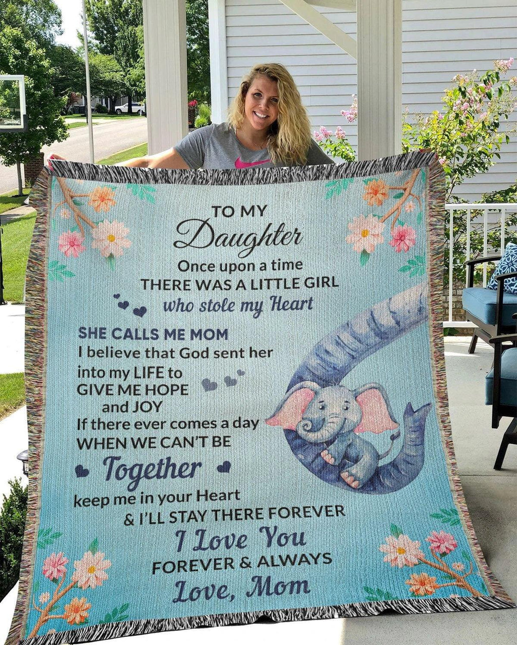 To My Daughter, You bring me Hope and Joy Love, Mom Heirloom Woven Blanket, Birthday, Holiday, Heartfelt Personalized Gift