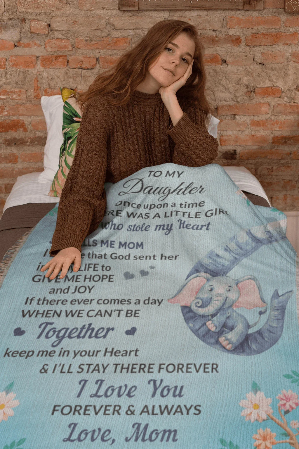 To My Daughter, You bring me Hope and Joy Love, Mom Heirloom Woven Blanket, Birthday, Holiday, Heartfelt Personalized Gift