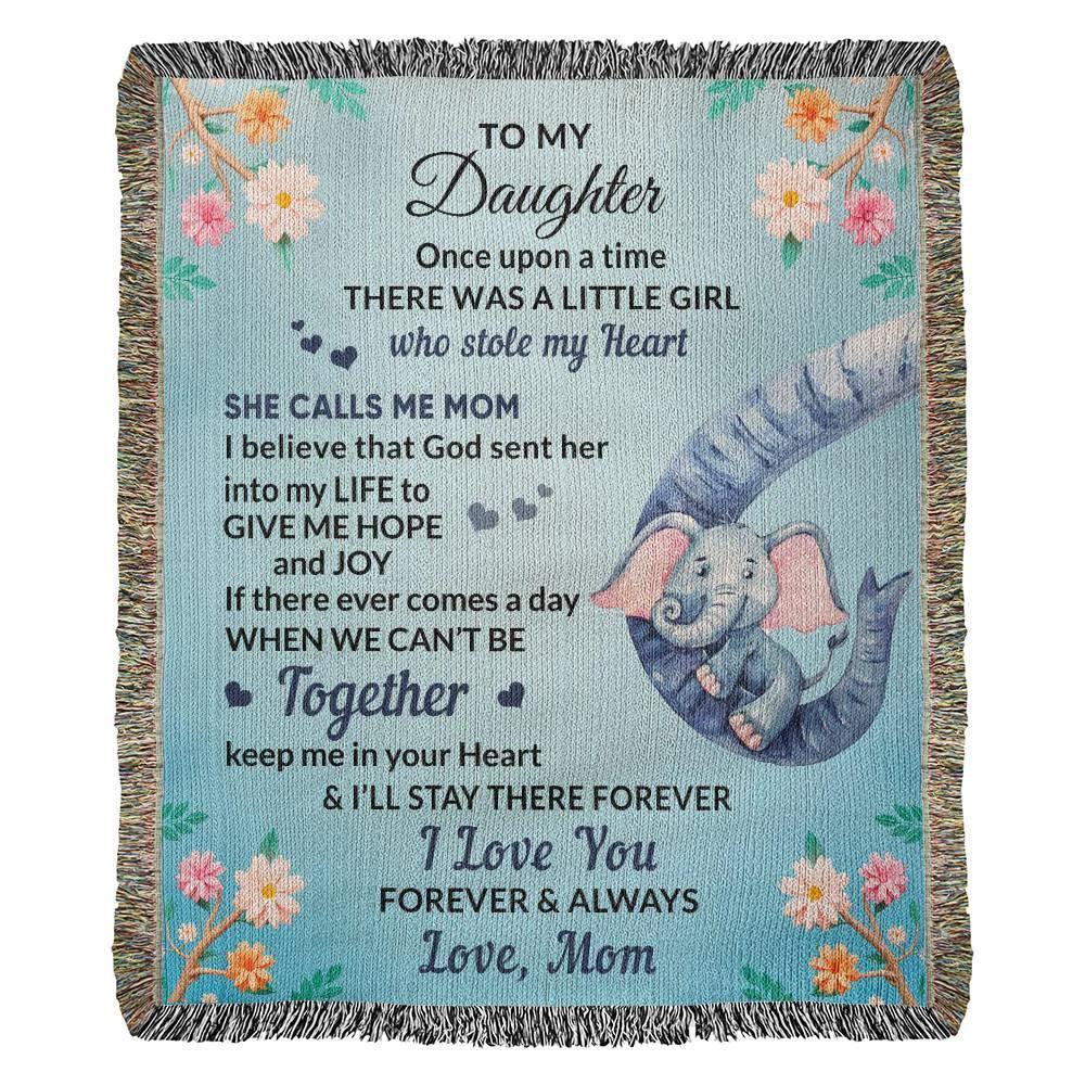 To My Daughter, You bring me Hope and Joy Love, Mom Heirloom Woven Blanket, Birthday, Holiday, Heartfelt Personalized Gift