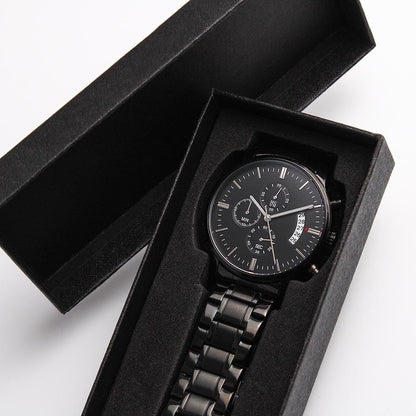To My Father in Law from Son in Law Engraved Wrist Watch - Mallard Moon Gift Shop