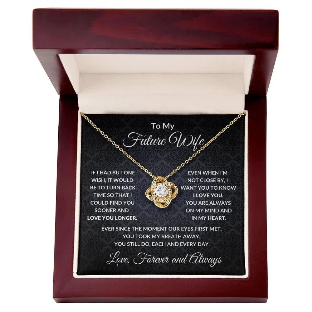 To My Future Wife You are Always On My Mind Valentine Love Knot Necklace