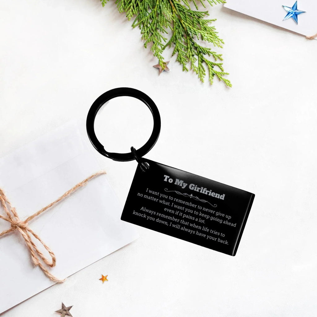 To My Girlfriend Gifts, Never give up no matter what, Inspirational Girlfriend Keychain, Encouragement Birthday Christmas Unique Gifts For Girlfriend
