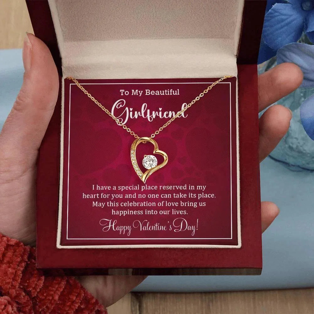 To My Girlfriend I have a Place Reserved in my Heart Forever Love Pendant Necklace