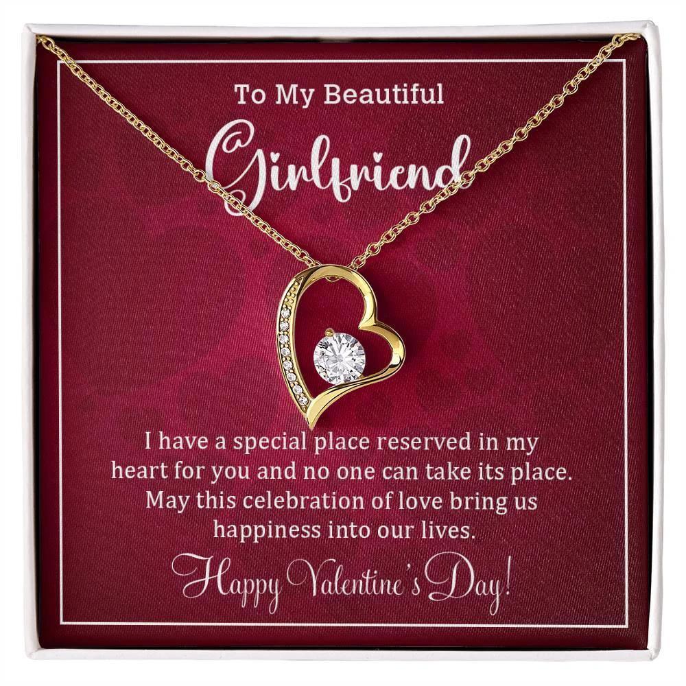To My Girlfriend I have a Place Reserved in my Heart Forever Love Pendant Necklace