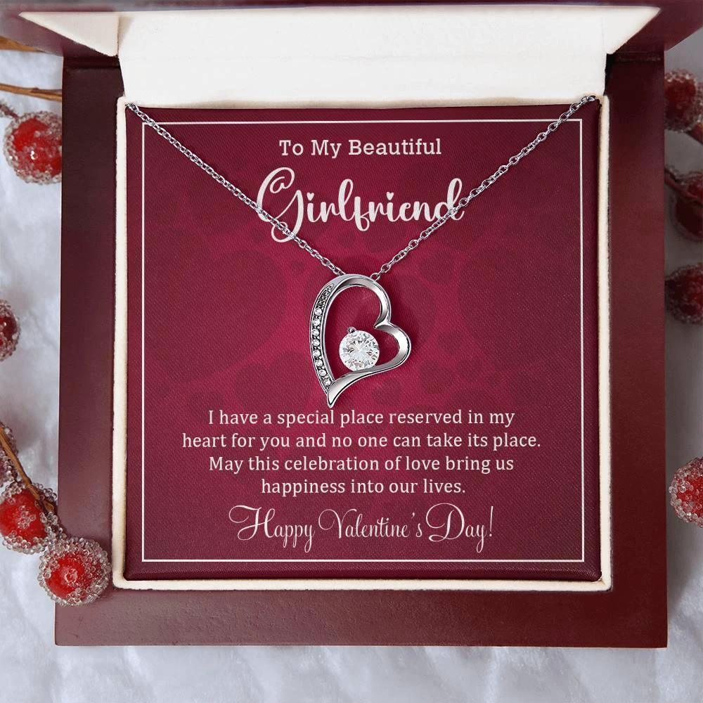 To My Girlfriend I have a Place Reserved in my Heart Forever Love Pendant Necklace