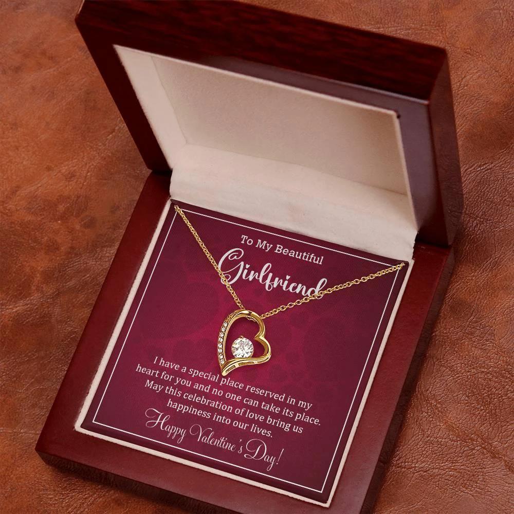 To My Girlfriend I have a Place Reserved in my Heart Forever Love Pendant Necklace