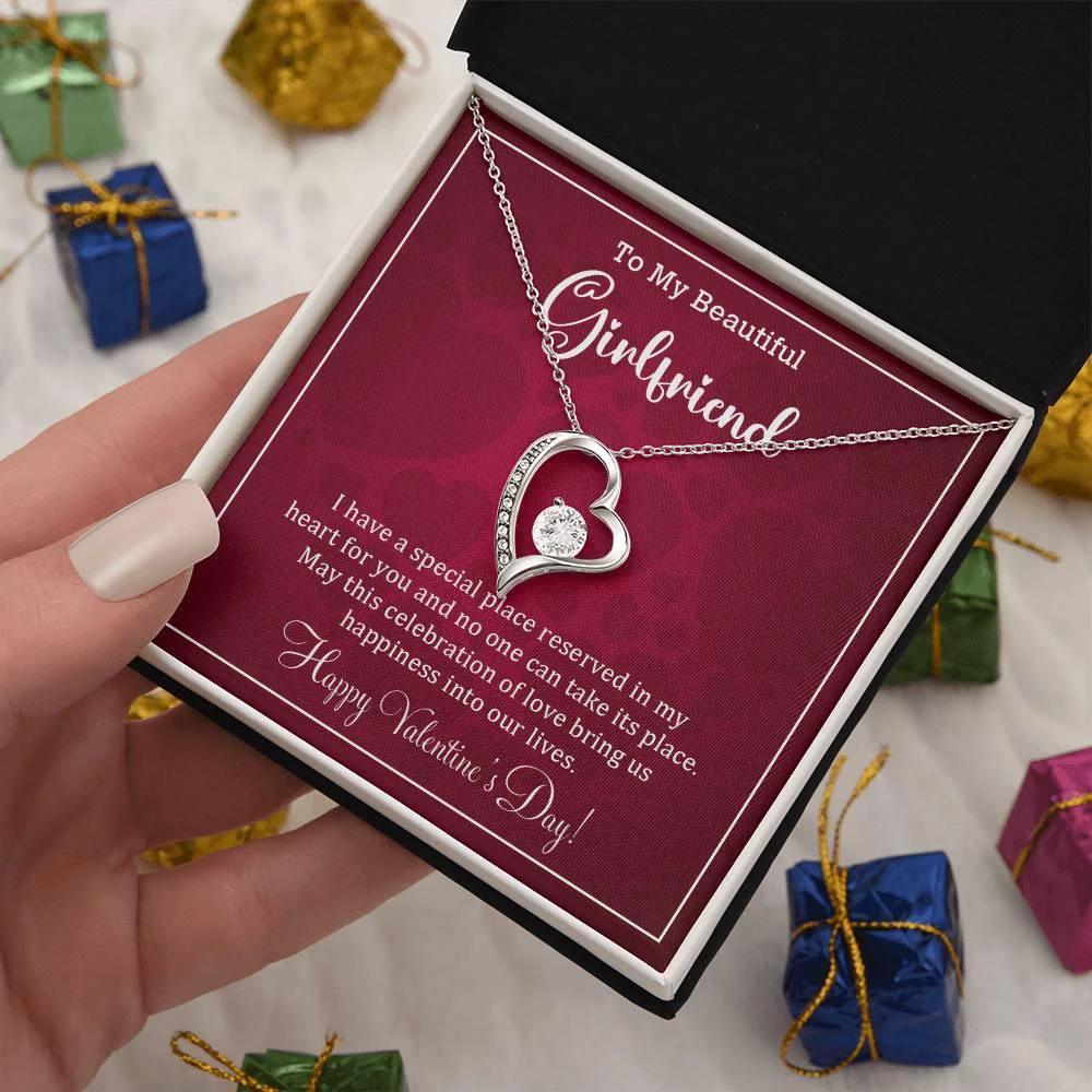 To My Girlfriend I have a Place Reserved in my Heart Forever Love Pendant Necklace