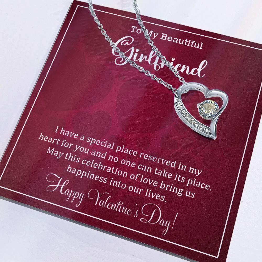 To My Girlfriend I have a Place Reserved in my Heart Forever Love Pendant Necklace