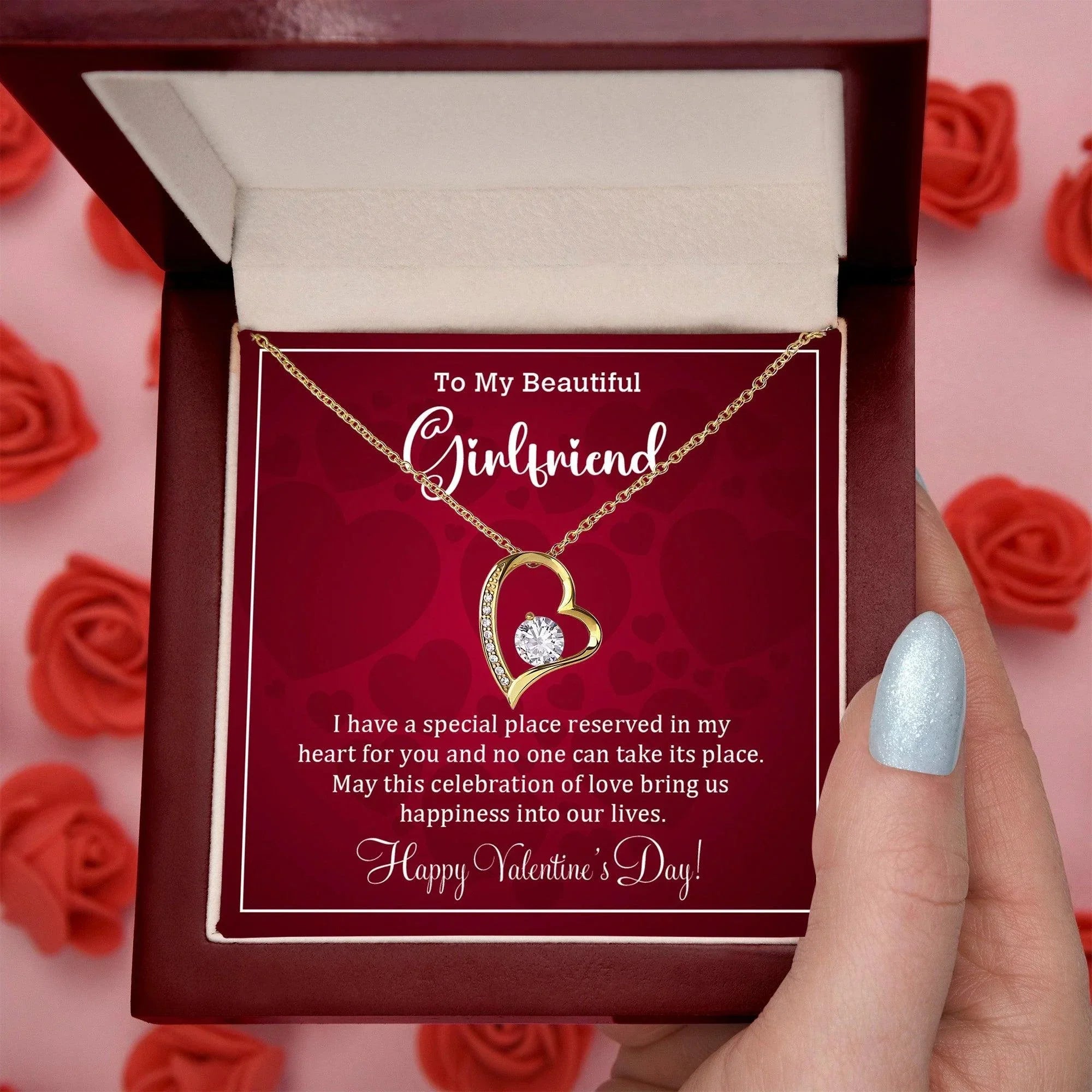 To My Girlfriend I have a Place Reserved in my Heart Forever Love Pendant Necklace