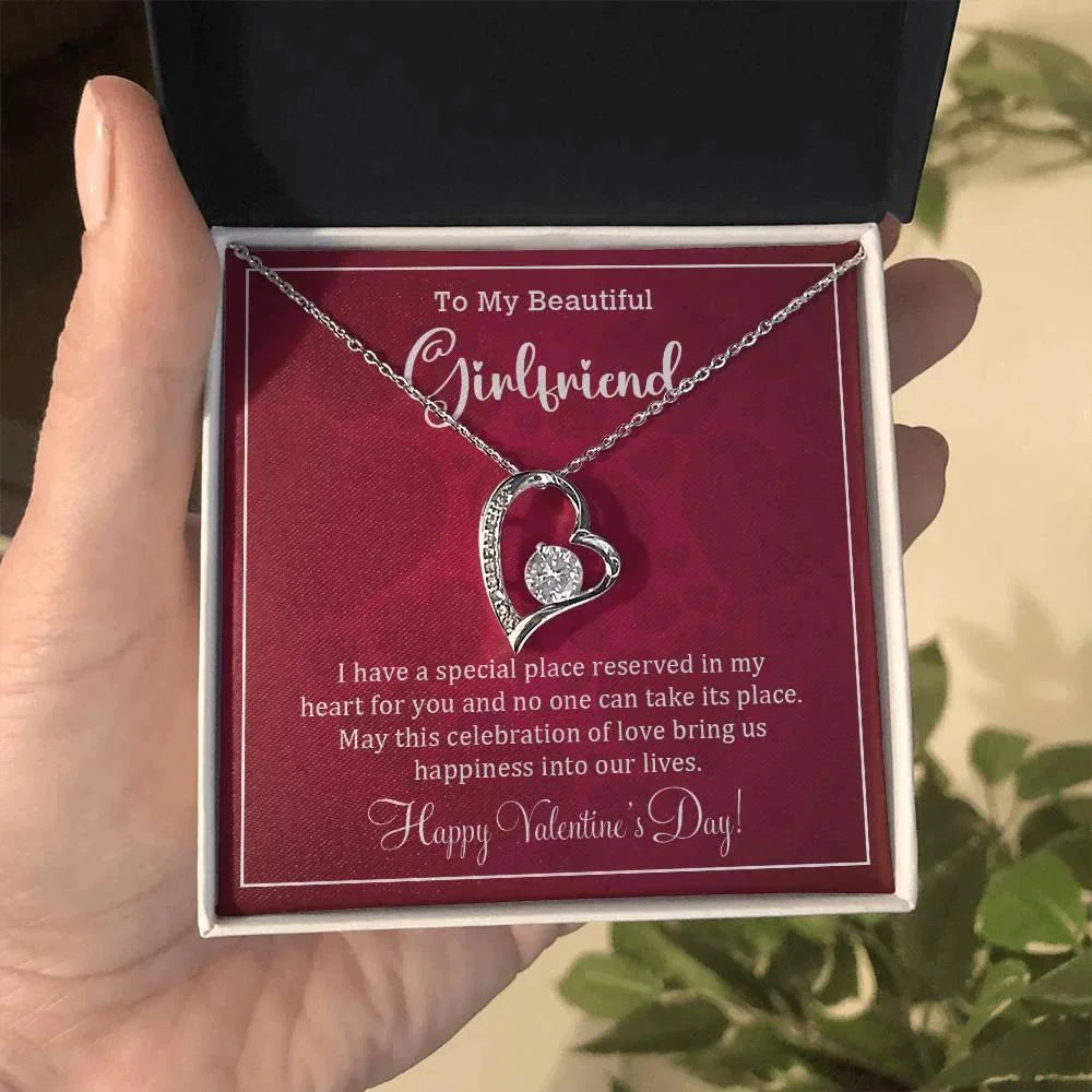 To My Girlfriend I have a Place Reserved in my Heart Forever Love Pendant Necklace