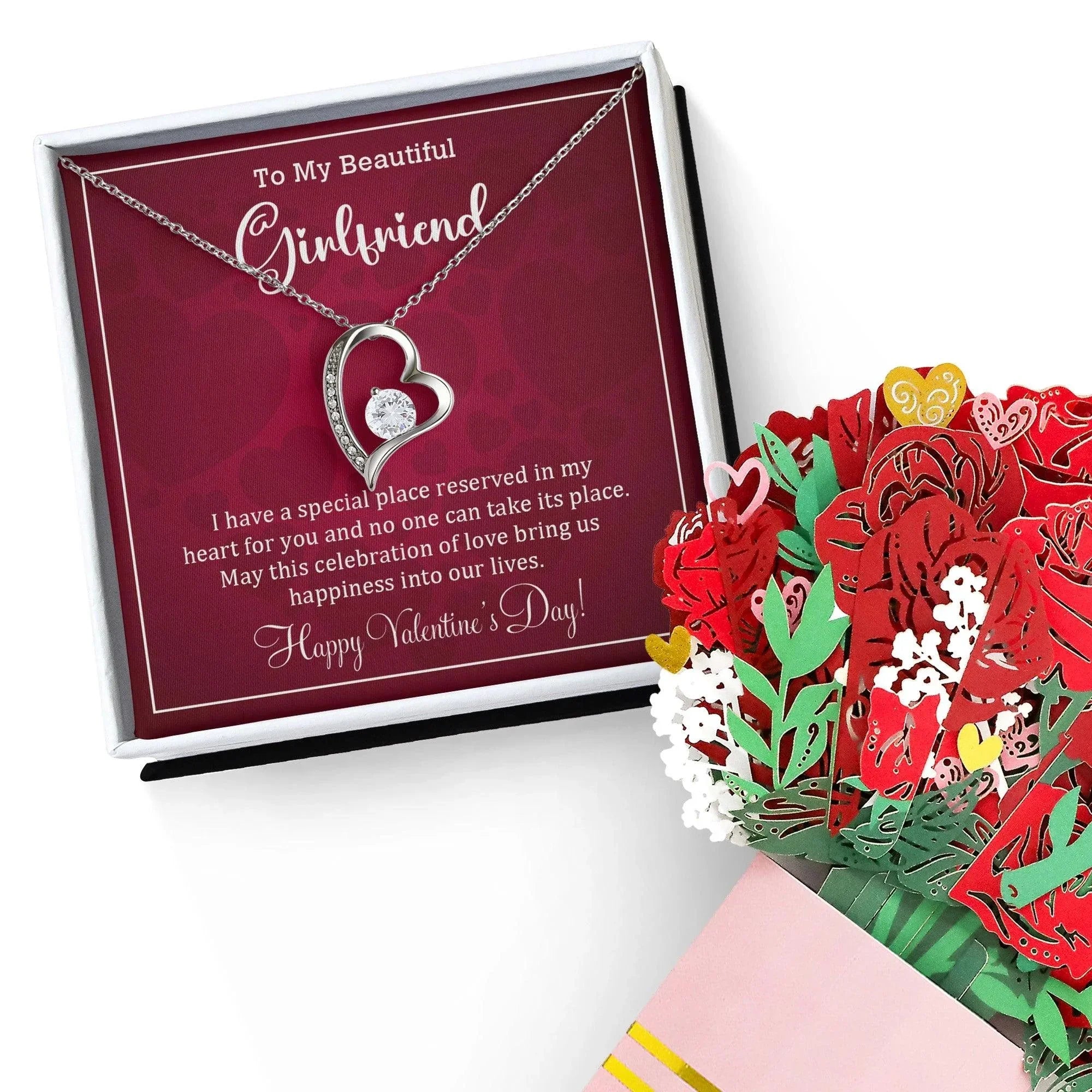 To My Girlfriend I have a Place Reserved in my Heart Forever Love Pendant Necklace