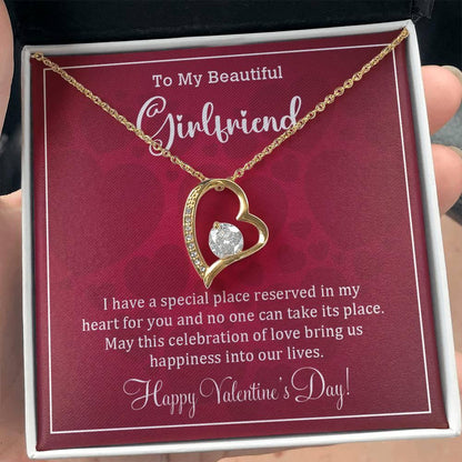 To My Girlfriend I have a Place Reserved in my Heart Forever Love Pendant Necklace - Mallard Moon Gift Shop