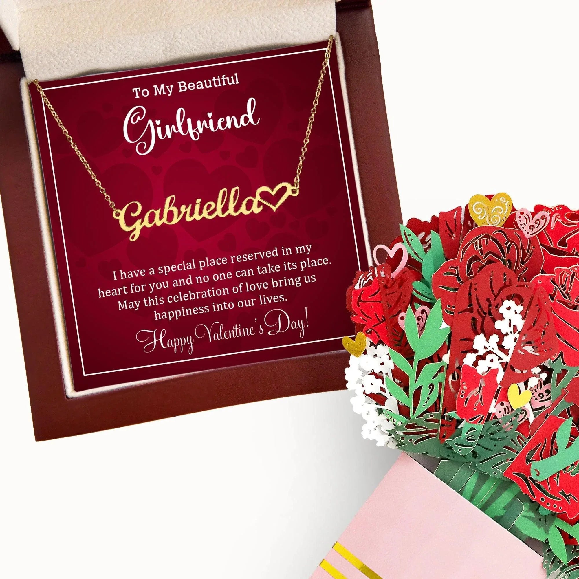 To My Girlfriend I have a Place Reserved Valentine Heart Name Necklace