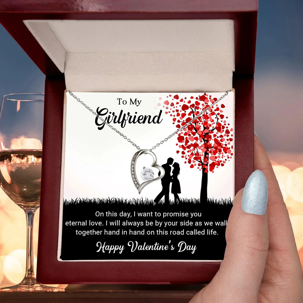 To My Girlfriend I Promise You Eternal Love Forever Love Pendant Necklace