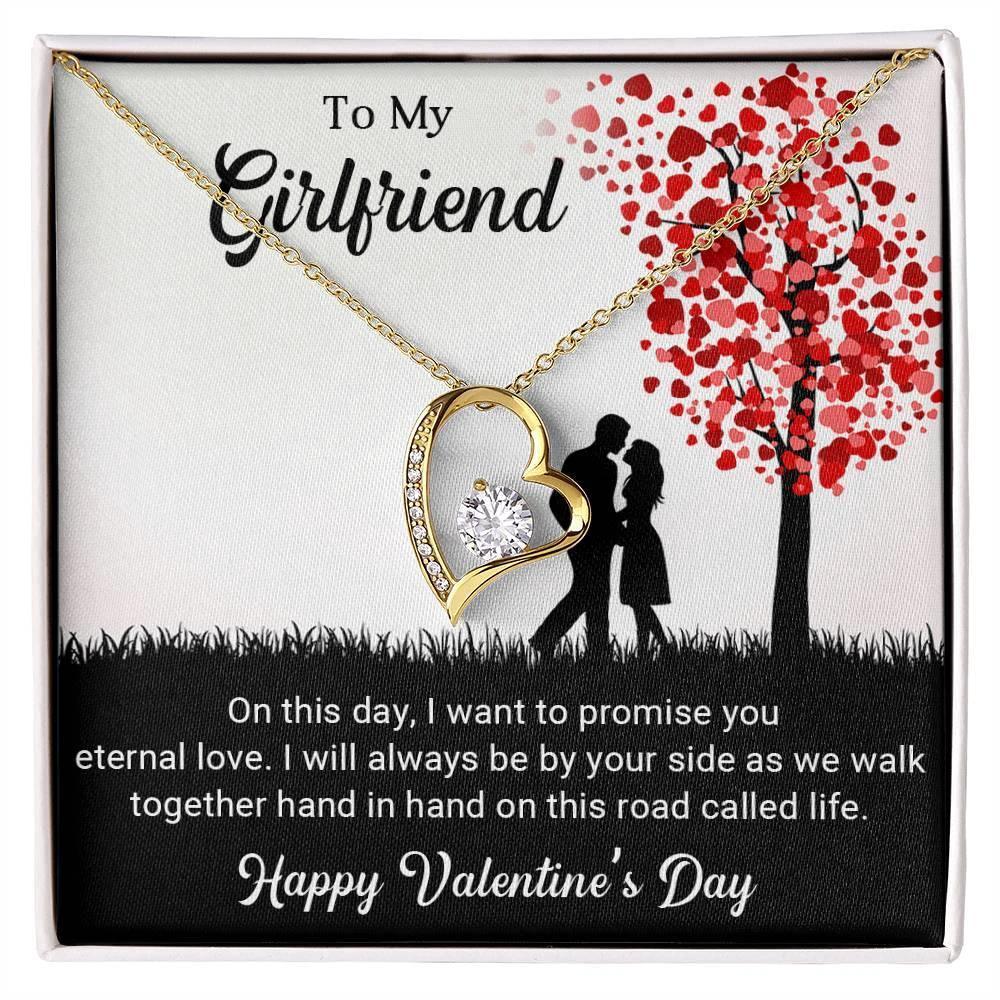 To My Girlfriend I Promise You Eternal Love Forever Love Pendant Necklace