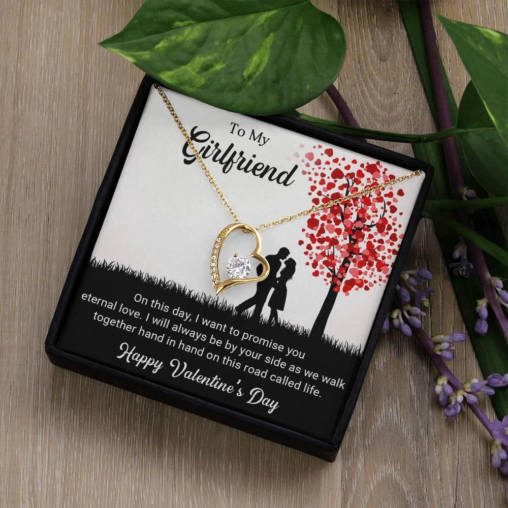 To My Girlfriend I Promise You Eternal Love Forever Love Pendant Necklace