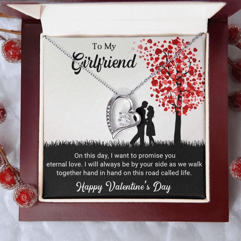 To My Girlfriend I Promise You Eternal Love Forever Love Pendant Necklace
