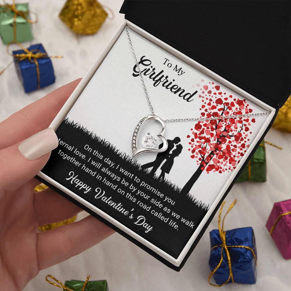 To My Girlfriend I Promise You Eternal Love Forever Love Pendant Necklace