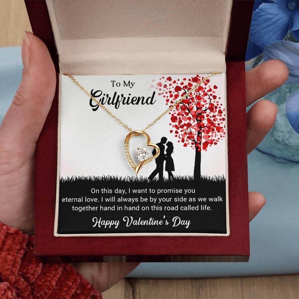To My Girlfriend I Promise You Eternal Love Forever Love Pendant Necklace