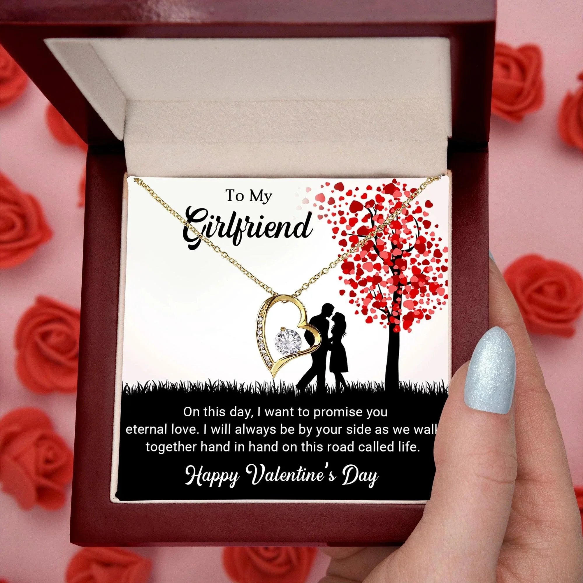 To My Girlfriend I Promise You Eternal Love Forever Love Pendant Necklace