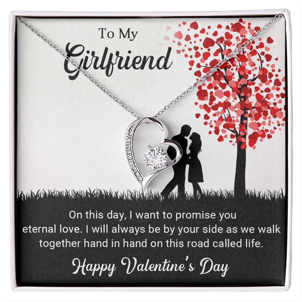 To My Girlfriend I Promise You Eternal Love Forever Love Pendant Necklace