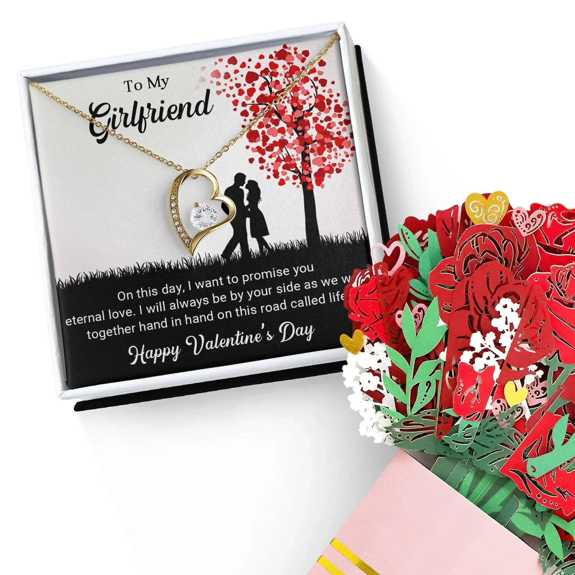 To My Girlfriend I Promise You Eternal Love Forever Love Pendant Necklace