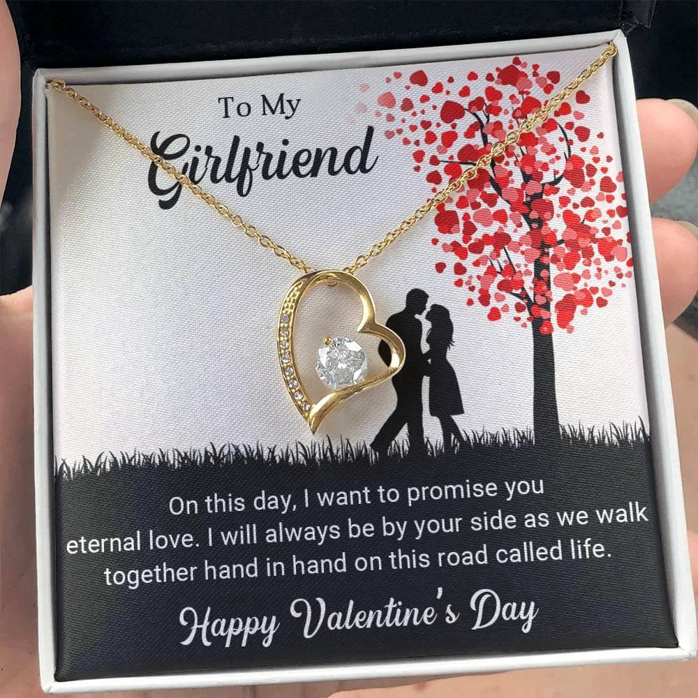 To My Girlfriend I Promise You Eternal Love Forever Love Pendant Necklace