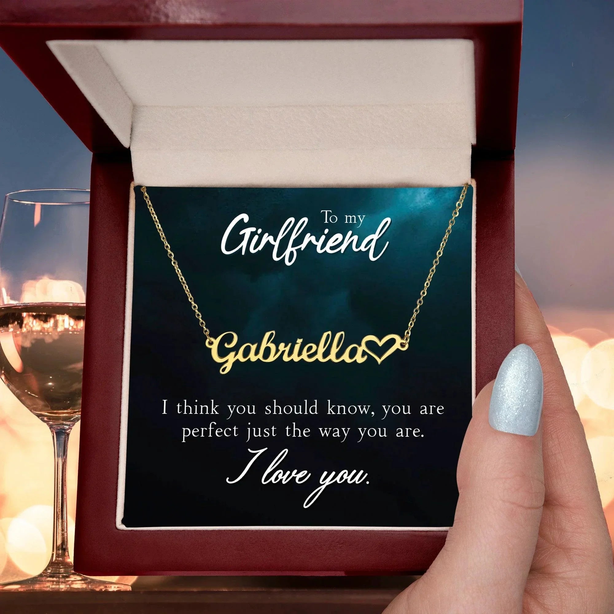 To My Girlfriend I Think you Should Know Personalized Heart Name Necklace