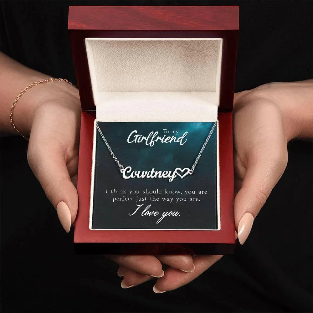To My Girlfriend I Think you Should Know Personalized Heart Name Necklace