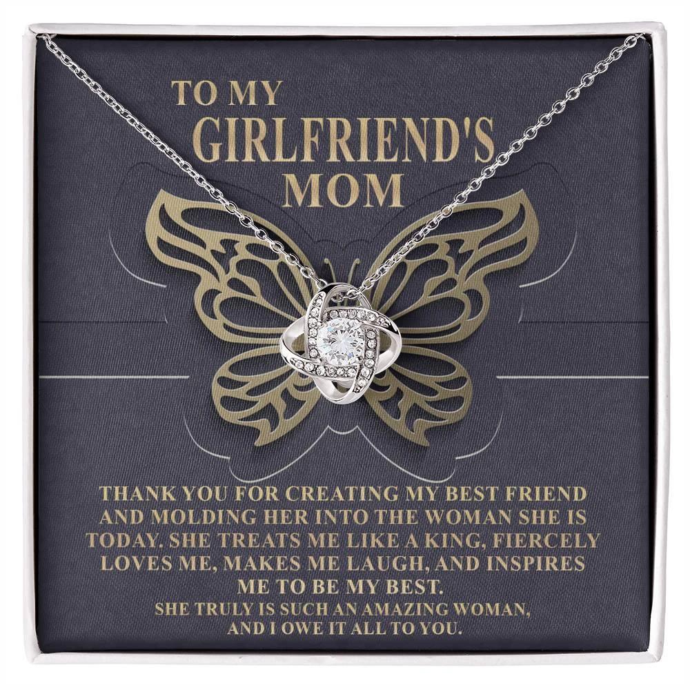 To My Girlfriend's Mom Thank You For My Best Friend Love Knot Pendant Necklace