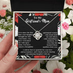 To My Girlfriend's Mom Thank You For Raising an Amazing Daughter Love Knot Pendant Necklace