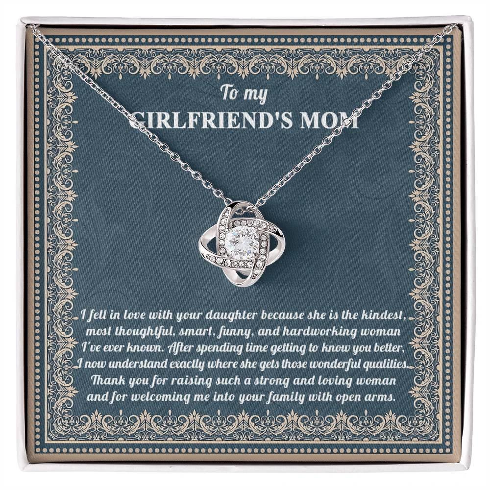 To My Girlfriend's Mother Thank You for Raising a Wonderful Woman Love Knot Pendant Necklace