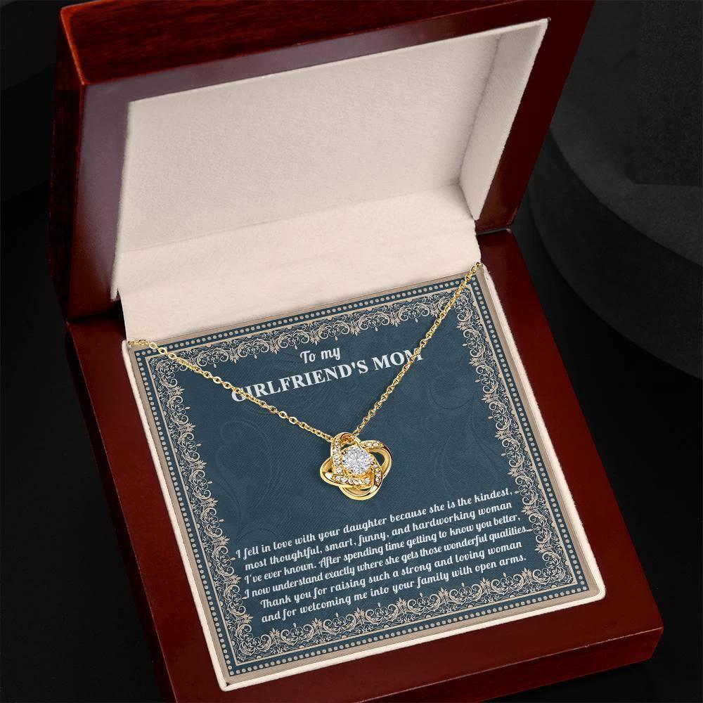To My Girlfriend's Mother Thank You for Raising a Wonderful Woman Love Knot Pendant Necklace