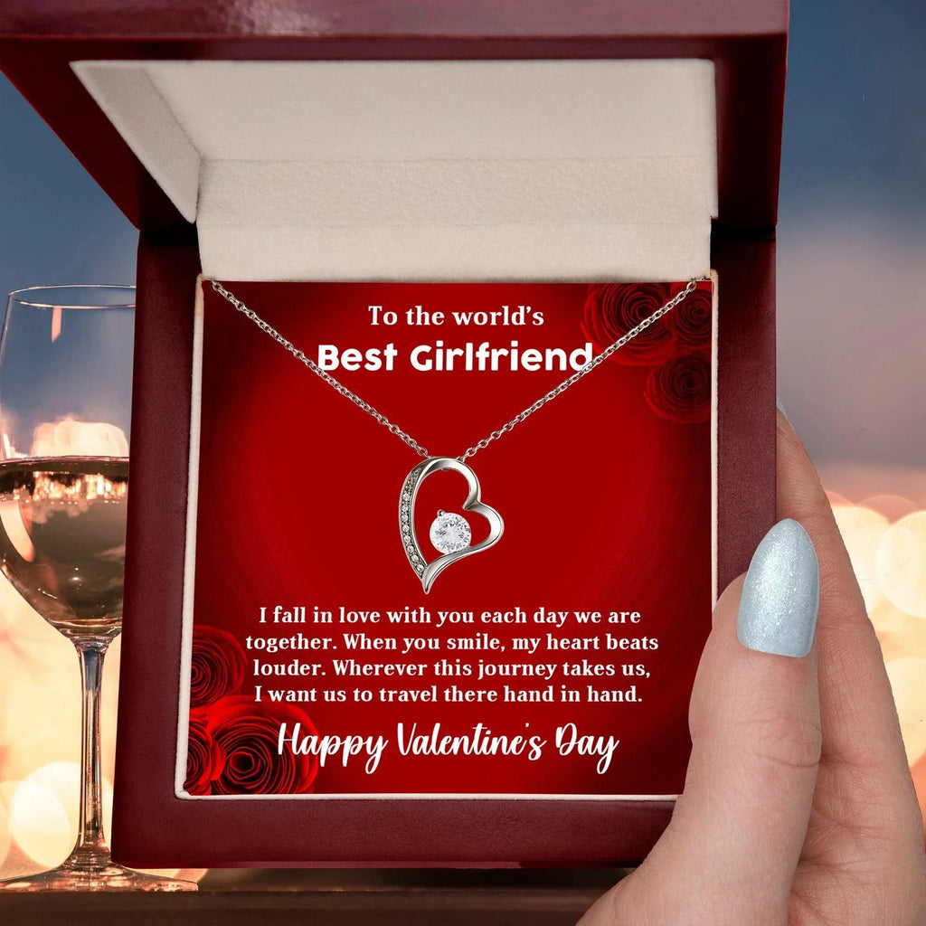 To My Girlfriend When You Smile Forever Love Pendant Necklace