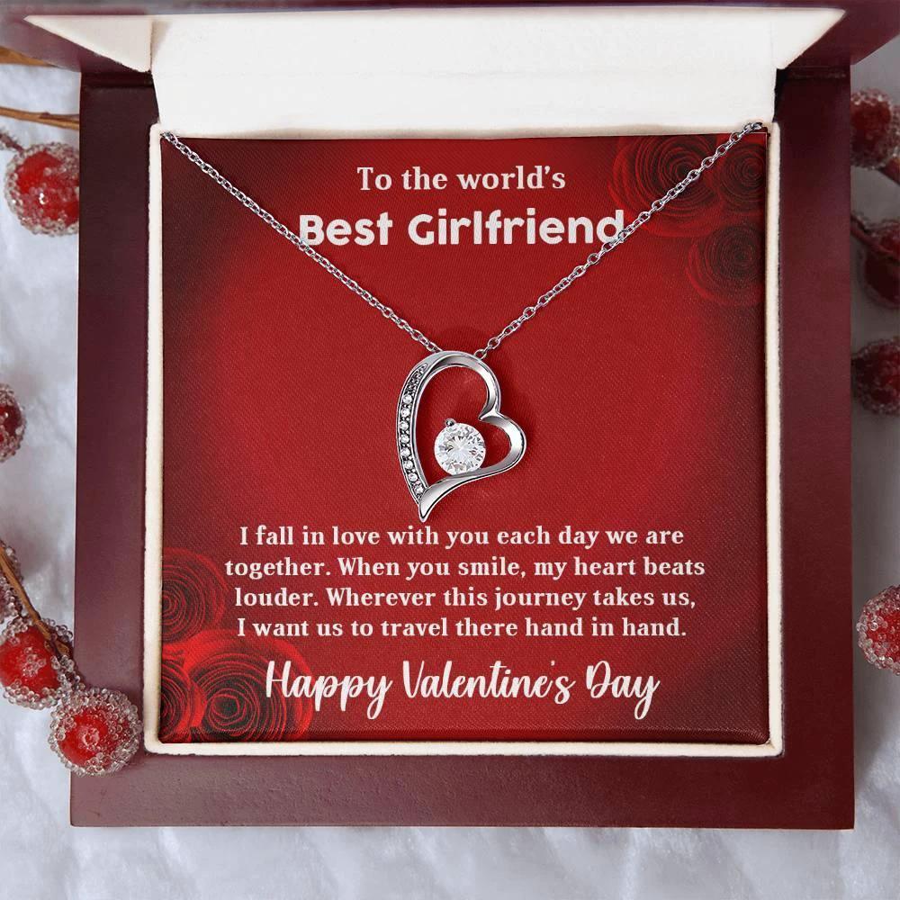 To My Girlfriend When You Smile Forever Love Pendant Necklace