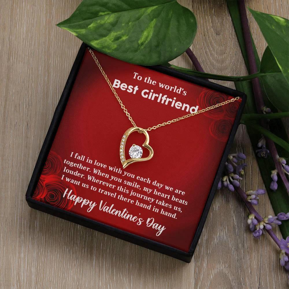 To My Girlfriend When You Smile Forever Love Pendant Necklace