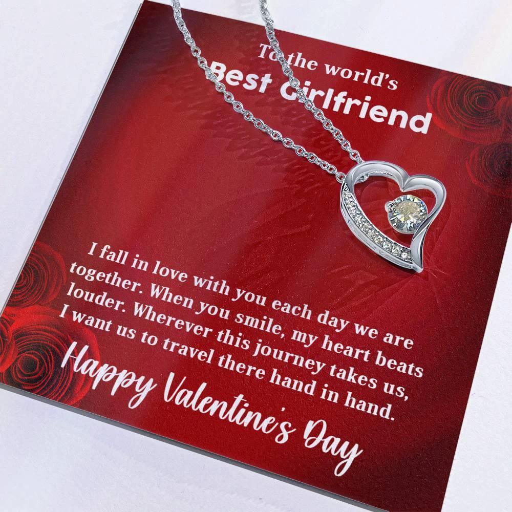 To My Girlfriend When You Smile Forever Love Pendant Necklace