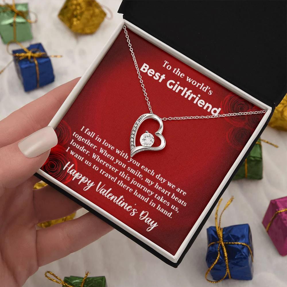 To My Girlfriend When You Smile Forever Love Pendant Necklace