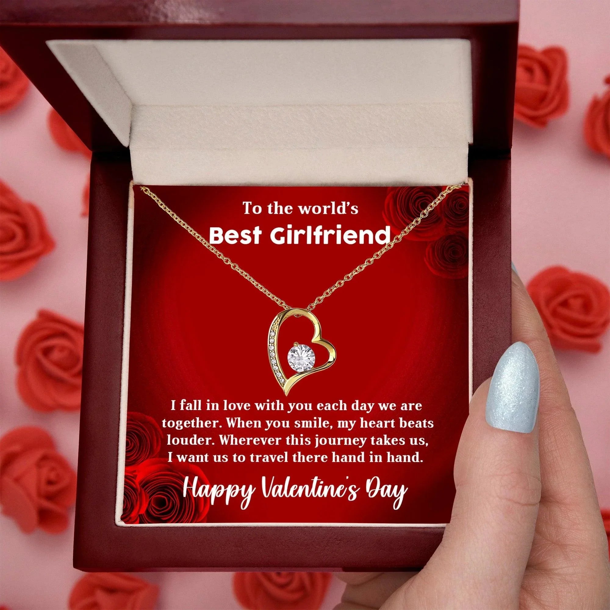 To My Girlfriend When You Smile Forever Love Pendant Necklace