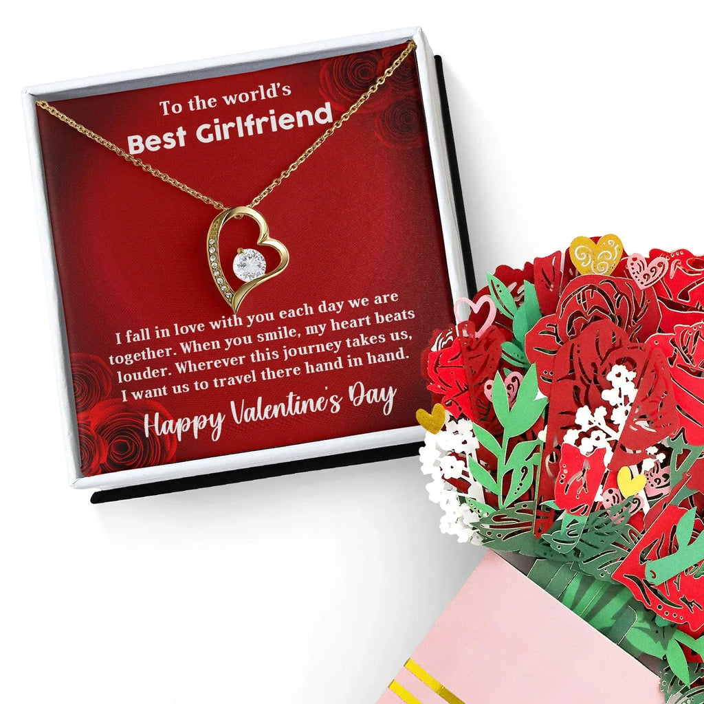 To My Girlfriend When You Smile Forever Love Pendant Necklace