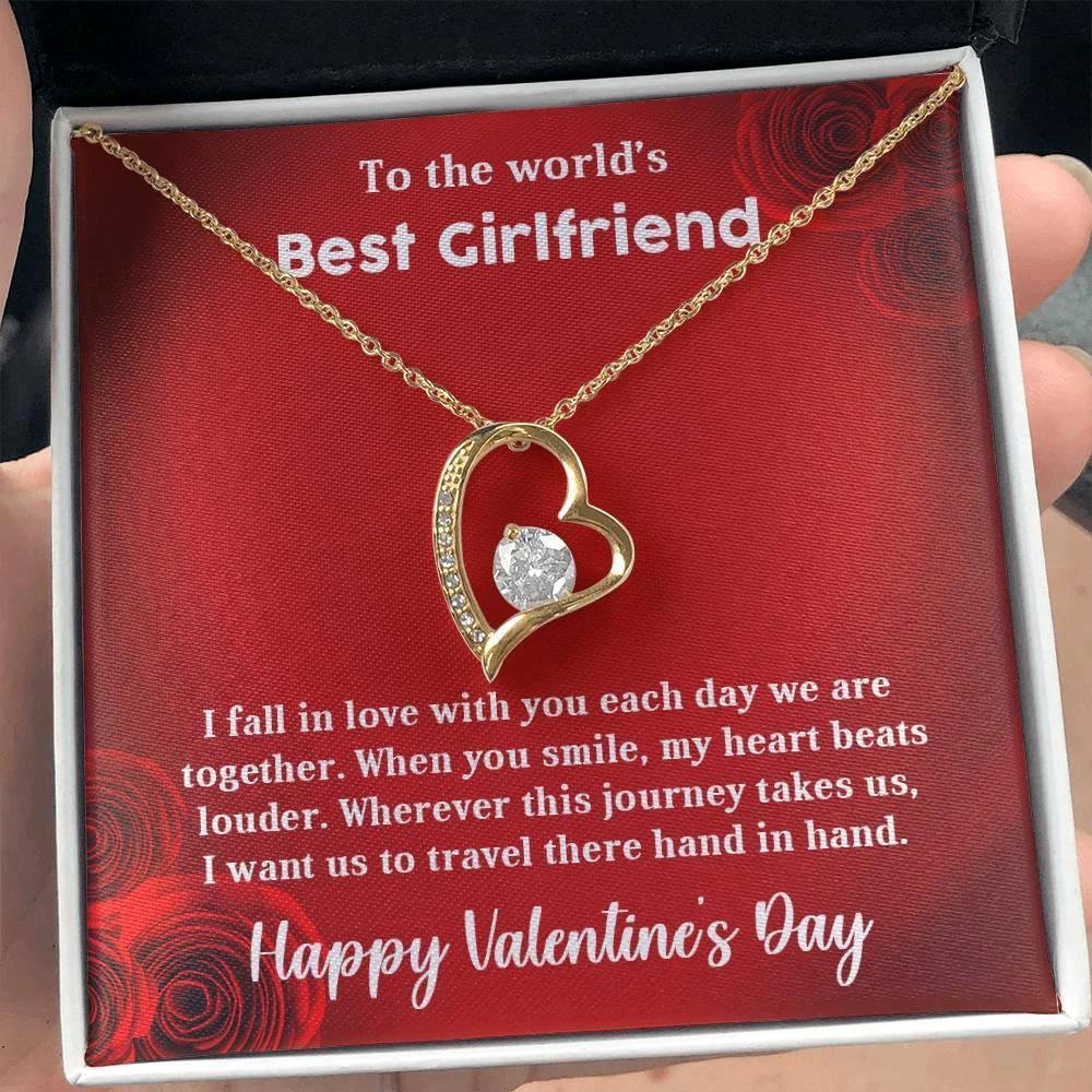 To My Girlfriend When You Smile Forever Love Pendant Necklace