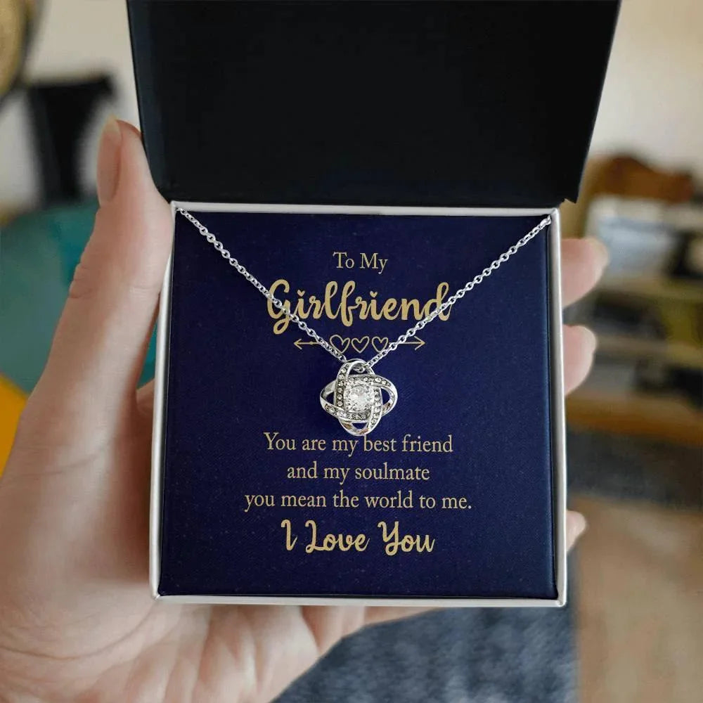 To my Girlfriend You are my Best Friend Valentine Love Knot Necklace