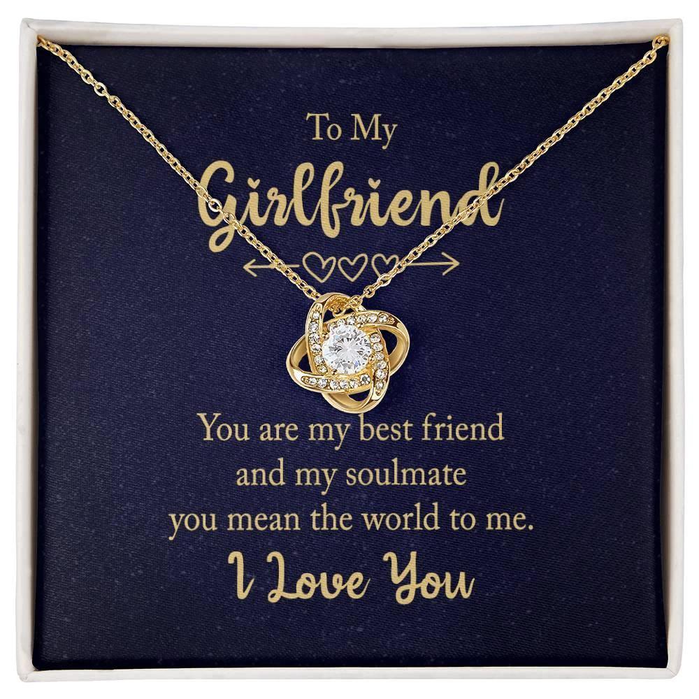 To my Girlfriend You are my Best Friend Valentine Love Knot Necklace