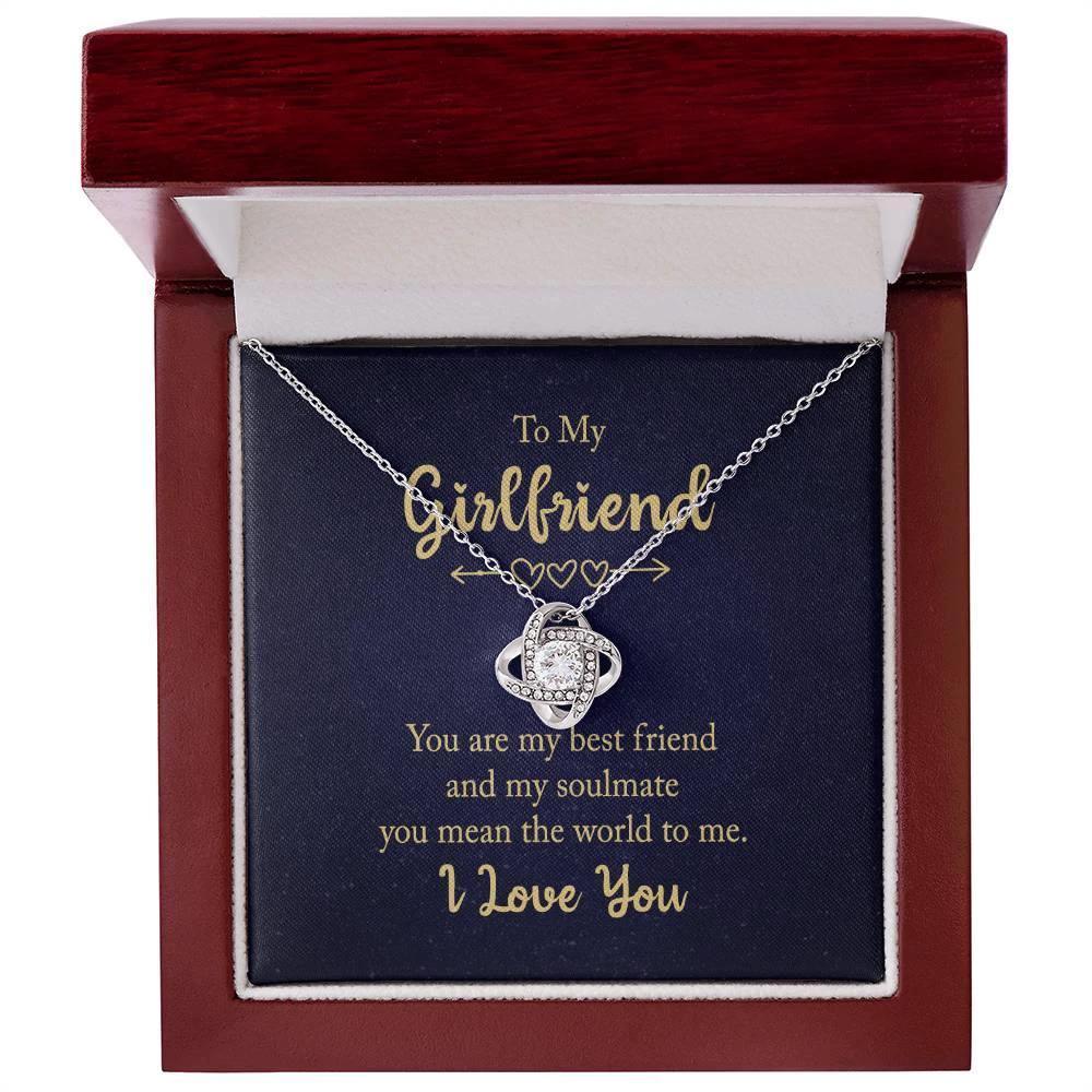 To my Girlfriend You are my Best Friend Valentine Love Knot Necklace