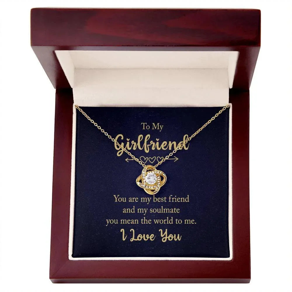 To my Girlfriend You are my Best Friend Valentine Love Knot Necklace
