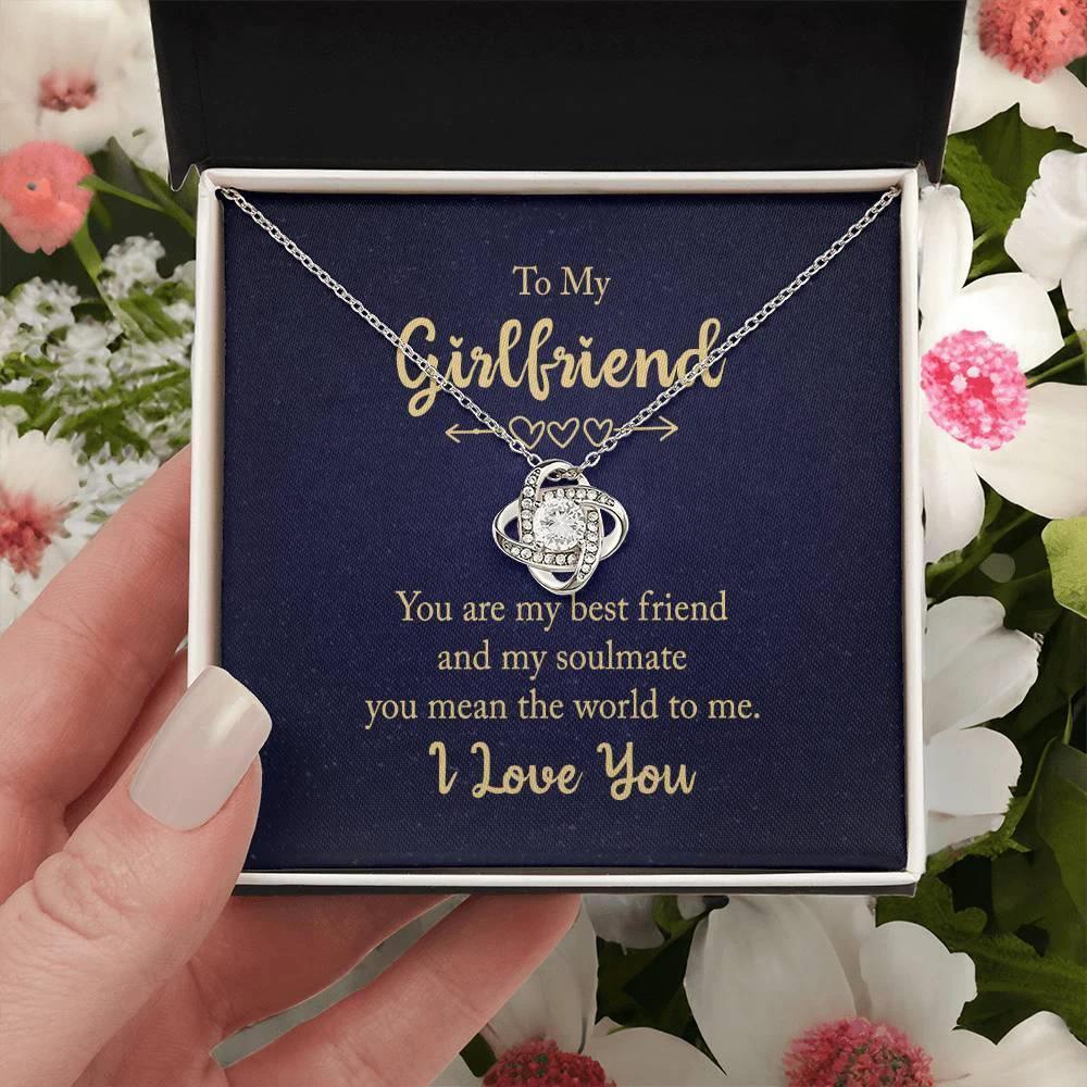To my Girlfriend You are my Best Friend Valentine Love Knot Necklace