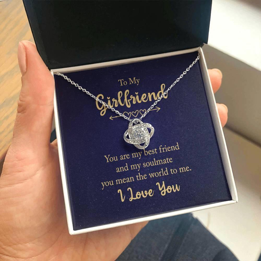 To my Girlfriend You are my Best Friend Valentine Love Knot Necklace