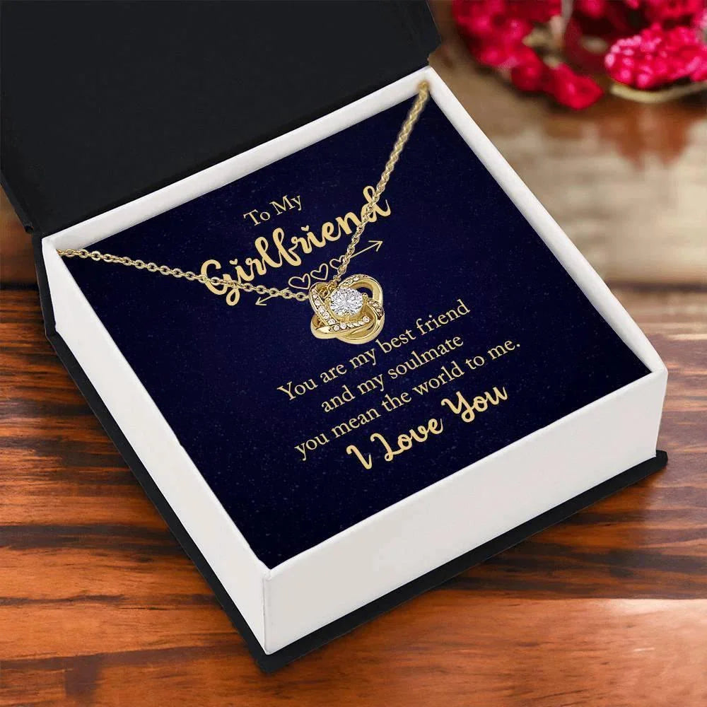 To my Girlfriend You are my Best Friend Valentine Love Knot Necklace