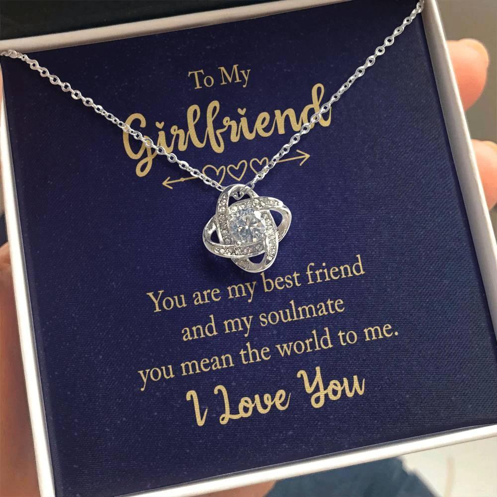 To my Girlfriend You are my Best Friend Valentine Love Knot Necklace