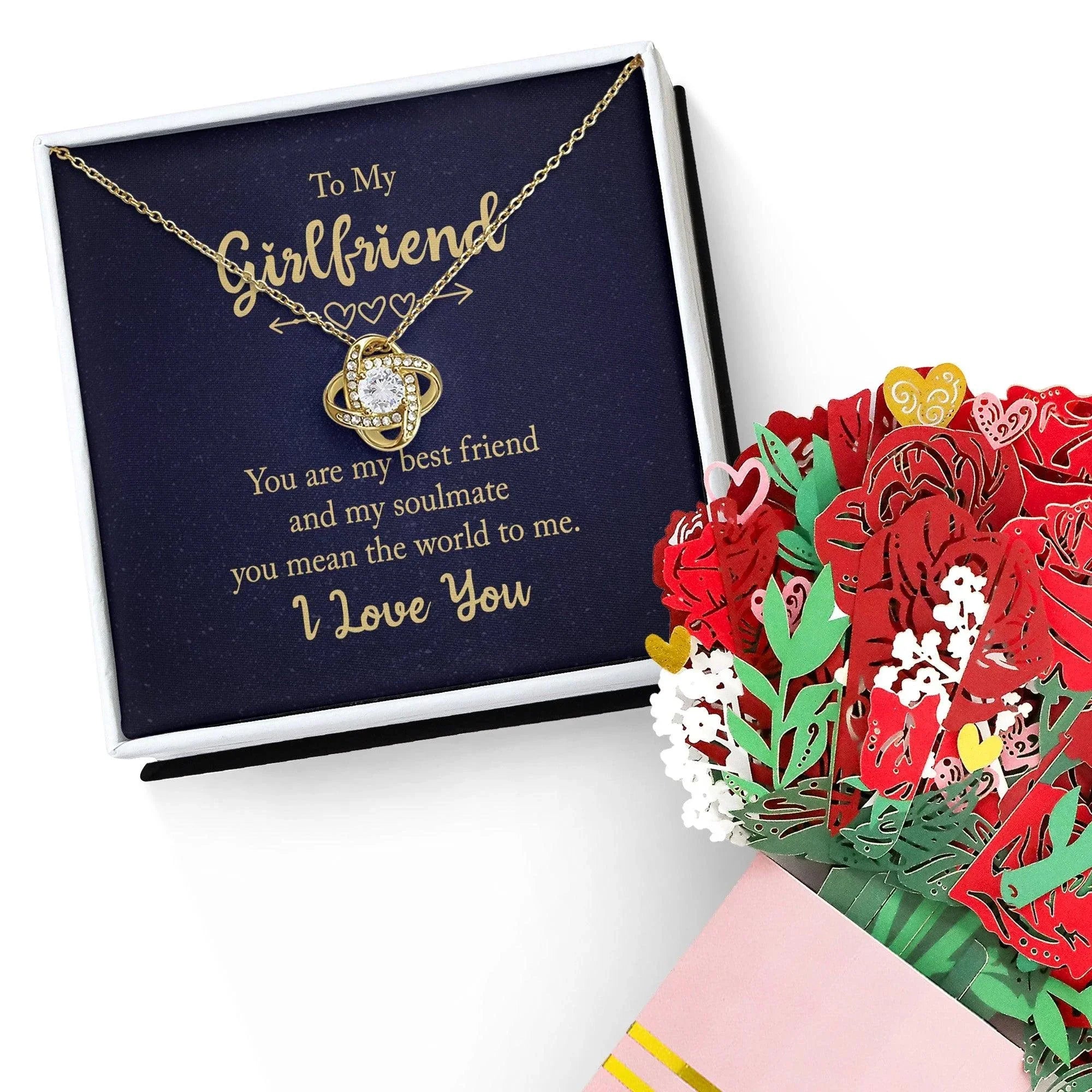 To my Girlfriend You are my Best Friend Valentine Love Knot Necklace